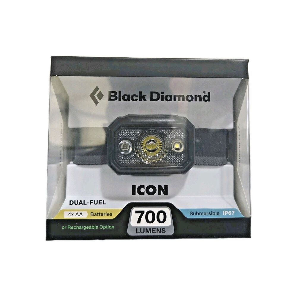 Black Diamond Icon 700 Headlamp 700 Lumens LED Dual Fuel IP67 Waterproof NIB